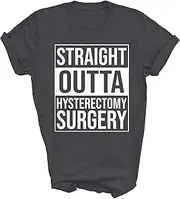 [SDVN] Straight Outta Hysterectomy Surgery Uterus Removal Recovery Unisex Shirt Gift Women Men T-Shirt (Dark Heather;3XL)