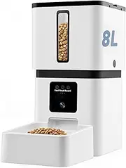 MEILyfe Automatic Dog Feeder with Camera WiFi: 8L/34 Cups Large Capacity Cat Feeder, 5G App Control Easy Setup Cat Food Dispenser - HD 1080P Video Recording Timed Pet Feeder for Cat Dog Small-Pet