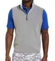 Robert Graham Golf Mens Addle Half Zip Vest Gray Large NEW