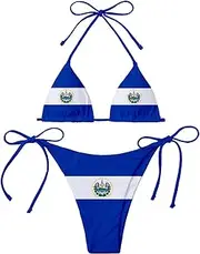 [Suohuicp] EL Salvador Flag Women Micro Sexy Bikini