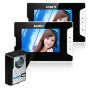 Wired 7" Color LCD Video Door Phone Doorbell Home Security IR Cameras 2 Monitors