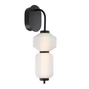 Toledo Frosted Glass Matt Black Decor Wall Light