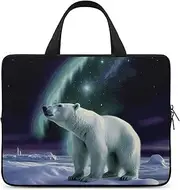 Laptop Case Sleeve Shockproof Computer Carrying Bag Polar Bears Northern Lights Laptop Bag Tote Lightweight Notebook Case Cover Traveling Briefcase Handle Bags for Travel Business 17inch