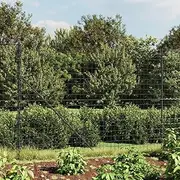 Anthracite 1.4x25m Wire Mesh Fence - Galvanised Steel, Outdoor Garden Barrier, Dog Fencing, PVC Coated, Durable Privacy Panels, Decorative Yard Border