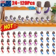 24~120pcs Mini Jesus Figurine Easter Decorations, Tiny Baby Jesus Figurines BuNJ