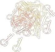 30pcs Key Shaped Metal Paper Clips Wire Memo Note Clips Organizing Paperclips for Office Decorative