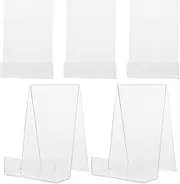 HORIALENCE 5pcs Acrylic Book Stand Transparent Acrylic Bookshelf for Organizing Books Magazines and Cookbooks Vertical Display Holder for Home Office School Use