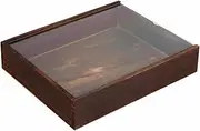 Shadow Box 12.2x8.7'' Shadow Box Frame Natural Wood Boxes Display Case Free Standing or Wall Mounted Memory for Wine Corks Flowers Medals Tickets Display Home & Bar Decor