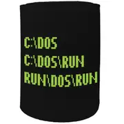 Alcohol Stubby Holder - Run Dos Run Computer - Funny Novelty Birthday Gift Joke Beer Can Bottle