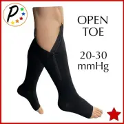Presadee Original Open Toe 20-30 mmHg Firm Compression Leg Calf Zipper Socks