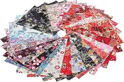 BEBEMOKO 30Sheets Printing Fabric Patchwork Crafts Thick Material for Quilting Scrapbooking and Home Crafts