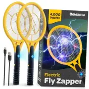 Electric Fly Swatter [Set of] Handheld Bug Zapper Racket for 2 Rechargeable