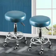 Round 360° Swivel Salon Stool PU Leather 50-65cm Height Adjustable Barber Stools