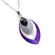 Asexual pride pendant, chainmail scales jewelry handmade by TattooedAndChained