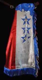 Custom Made Leather Chaps/Patriotic Rodeo Chaps/Made In USA