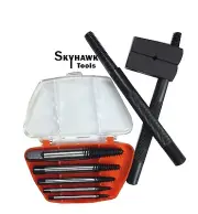 6-Pc Screw Extractor Easy Out drill & Tap Handle set Broken Screws Bolts Remover