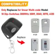 For Linear Multicode Comp 3070 3060 Garage Door Remote Control 300mhz 3089 4120
