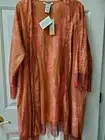 AMERICAN RAG BURNT HENNA FULL FRINGED SHAWL TOP NWT $69