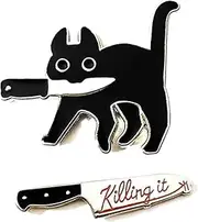 [takemay] Funny Enamel Cat Pin Brooches Badge Kit, Cute Alloy Enamel Brooch for Clothes Backpacks Bag Fits Women Men Girls and Boys, One Size, Metal, no gemstone