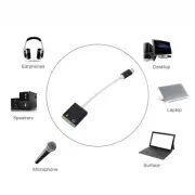 USB C Microphone Adapter Type C Sound Card 7.1 Channel USB External Sound JJ