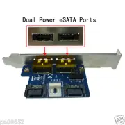 Dual SATA 7pin to 2 Power over eSATA Port 12V+5V eSATAp(eSATA+USB Combo) Adapter
