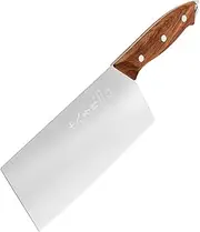SHI BA ZI ZUO Chinese Knife Professional Kitchen Knife Chef Knife Stainless Steel Meat Cleaver Knife Ultra-Sharp Blade with Anti-Slip Wooden Handle