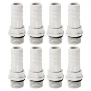 Hose Barb Fitting 11mm Barbed G1/4 Male Thread, 8 Pack Pipe Connector, Grey