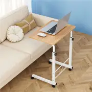 Artiss Laptop Desk Mobile Table Height Adjustable Stand Bed Computer Desks Model 3 - Light wood