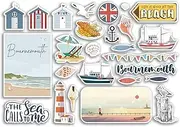 Bournemouth Sticker Set, A5 Sheet, Vinyl Stickers for Luggage or Laptop, England 79073