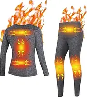 [IMYOGI] Cozy Women's Thermal Underwear, Heated Underwear Women's Set with 8 Heated Zones, Women's Ski Underwear Warm Underwear for Winter Camping