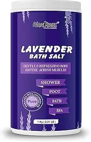 Nankings Epsom Salt Enriched With Lavender Oil, Lavender Bath Salt For Foot, Sleep, Bath, Aching Muscles, Relieve Stress, Detoxify & Refreshing Body (1 kg)