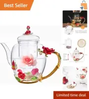 Elegant 30.4oz Flower Teapot and Infuser - Perfect for Special Occasions
