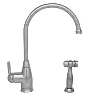 Whitehaus WHQN-34682 Gooseneck Kitchen Faucet with Solid Brass Side Spray