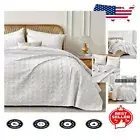 Elegant King/Cal King Geometric Quilt Set - Soft Microfiber, 3 Piece Design