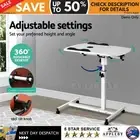 Mobile Adjustable Desk Laptop Computer Stand Over Bed Bedside Table White