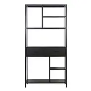 Accent Wide Bookshelf Organizer Rack Rustic Plant Flower Artwork Display Stand