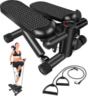 Steppers for Exercise Stair Stepper with Resistance Bands Mini 300LBS Loading