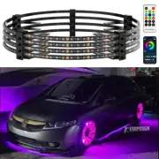 4x15.5'' RGB Wheel Ring Lights LED Rim Lights Bluetooth For Honda Civic Accord (for: Honda Civic)