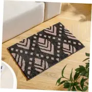Boho Rug Black and Brown Bath Mat Black Aztec Bath Rug, Soft Absorbent Luxury
