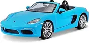 Die-cast Diecast 1:24 for Porsche 718 Boxster Royal Blue Alloy Car Model Simulation Miniature Vehicle Model Exquisite Collections Miniature Vehicle