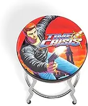 ARCADE1UP Officially Licensed Adjustable Stool with Chrome-Plated Steel Frame and High-Density Foam Padding for Supreme Gaming Comfort (TIME Crisis)