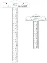 CYFUN DESIGN 12" 6" Acrylic T-Square Ruler - 3 Pack Transparent Precision Marking T-Square for Crafting, Drafting, General Layout Work, Art Framing, Scrapbooking