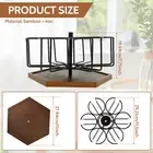 Rotatable Cup Organizer with Bamboo Base 6 Slots Tumbler Organizer for HoEoD