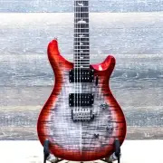 PRS SE Custom 24-08 Charcoal Cherry Burst Flame Maple Top Electric Guitar w/Bag