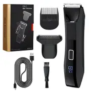2 in 1 Hair Trimmer Men's Body Grooming Clipper Groin Pubic Epilator Ceramic Blade Waterproof Male Razor Shaver