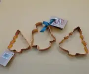 3 Copper Holiday Cookie Cutters Trees Angel