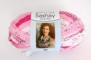 Red Heart Yarn Boutique Sashay Ribbon Sequins Shimmer Pink Cotton Candy 3.5 oz