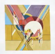 Danji /Frank Lloyd Wright Frozen Spheres Handpainted Needlepoint Canvas 02