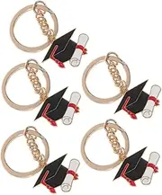 [FOMIYES] 5pcs Graduation Cap Keychains Unique Bag Pendants Durable Keyring Charms for Graduation Stylish Keychains for Students for Celebrating Achievements