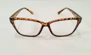 Betsey Johnson Reading Glasses Large Square Frame Trendy Leopard Readers +1.50